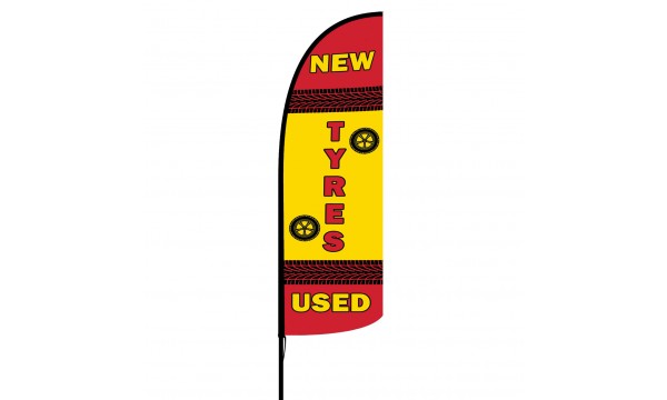 Tyres Yellow Custom Advertising Flag
